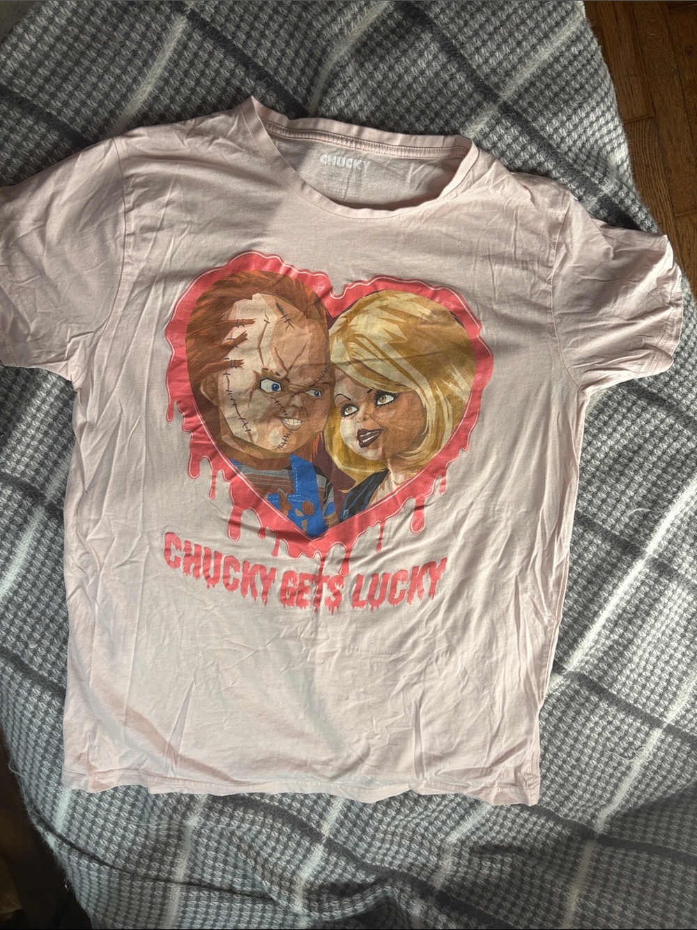 Chucky Get’s Lucky Graphic Tee - Light Pink